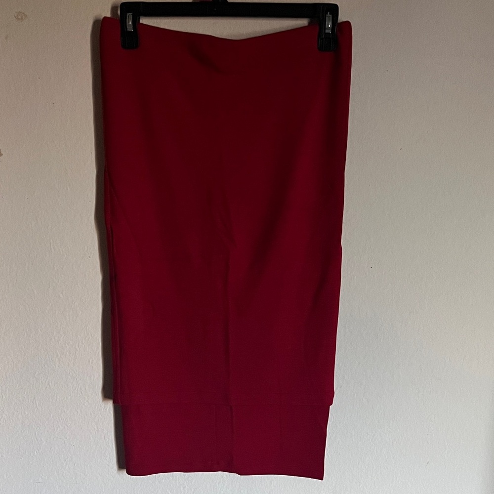 Donna Karan Red Pencil Skirt